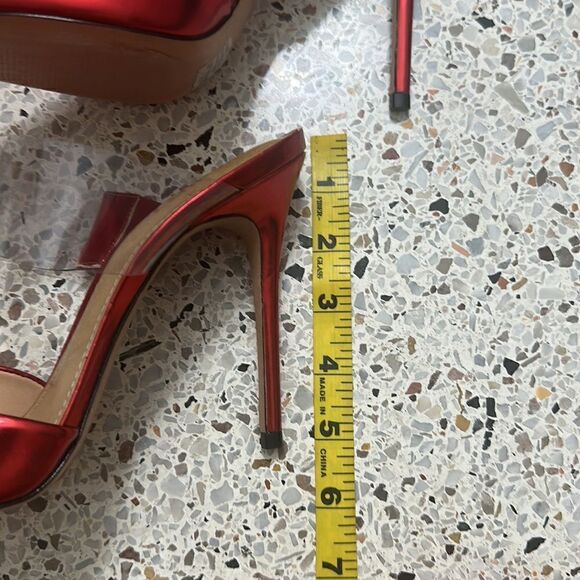 Schutz Sionne red clear transparent heel slingback 9.5 - Picture 5 of 9